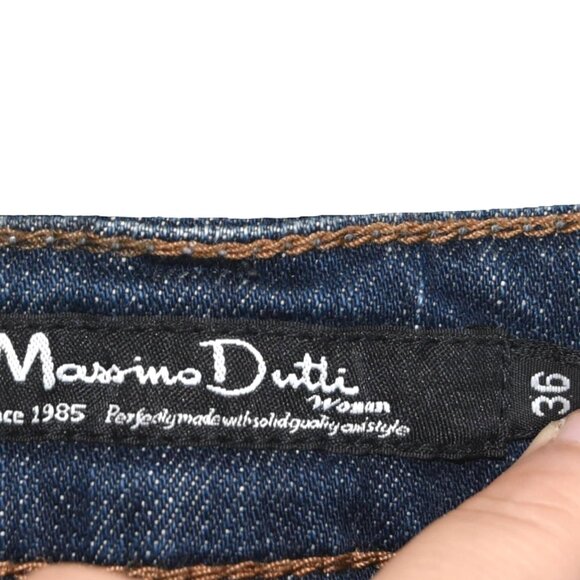 Massimo Dutti Dark Denim Skirt Minimalist 90s Y2k Streetwear Sz 27 Eur 36 - Picture 3 of 7